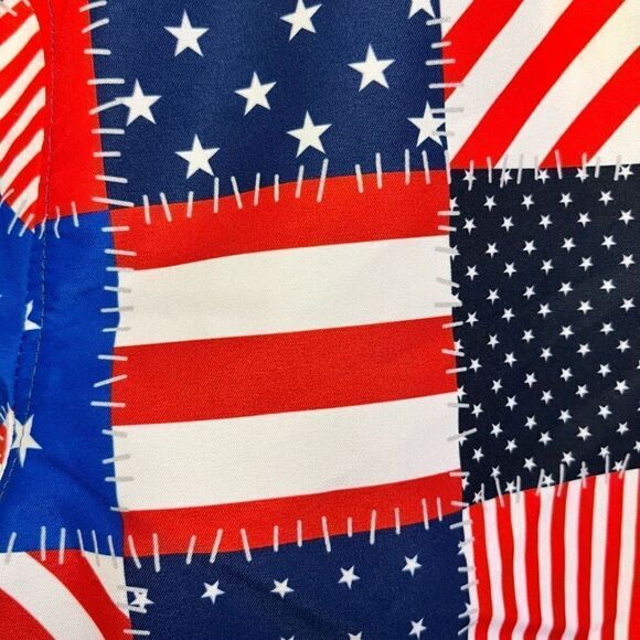 Broken Threads Surf Patriotic US Flag Print UV Protection Camp Pool Shirt Sz L‎ - Picture 4 of 6